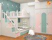 Giường tầng pastel dễ thương cho phòng ngủ trẻ em