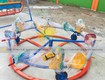 Đu quay trên ray 6 ngựa dành cho trẻ em, đu quay đạp chân trên ray mầm non...