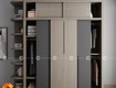 Tủ quần áo cánh lùa mdf có kệ trang trí hiện đại