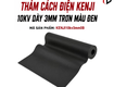 Thảm Cách Điện Kenji 10kv Dày 3mm Trơn Màu Đen 