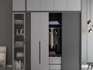 Tủ Quần Áo MDF Cánh Lùa Màu Xám Hiện Đại Cho Phòng Ngủ 