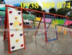 Thang leo cầu trượt xích đu liên hoàn, thang leo vận động mầm non 