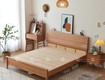 Giường ngủ gỗ tự nhiên thiết kế tối giản, ấm áp 