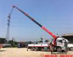 Xe tải 4 chân Hoàng Huy gắn cẩu 15 tấn