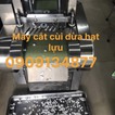 Máy cắt hạt lựu dừa làm viên trân chân dừa, máy cắt hạt lựu cơm dừa, máy cắt hạt lựu viên trân châu