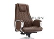Ghế Sếp Lớn Ghế Chủ Tịch Da Thật Màu Nâu Cao Cấp Hiện Đại Chân Xoay CM4192 L...