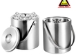 Xô đá inox 2 lớp để bàn   Xô inox cách nhiệt 