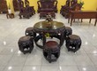 Bộ bàn ghế phòng khách kiểu trống trúc gỗ trắc Việt 7 món   BBG1117 
