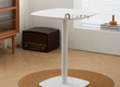 Bàn cafe vuông 600 mặt gỗ chân trụ MDF sơn bo góc màu trắng hoặc đen TE1544 06W...