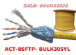 Annam phân phối cáp mạng Cat8 23awg mã ACT 8SFTP  BULK305YL, dây cáp màu vàng 