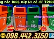 Thùng đựng rác 100 lít nắp hở phía trước   có đế TR100H Đ 