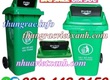 Thùng rác 120 lít nắp hở   nhựa HDPE   2 bánh xe 