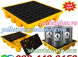 Pallet nhựa chống tràn dầu   hóa chất 4 phuy 1300x1300x300mm 