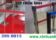 Cột chắn inox, dây nhung màu đỏ 