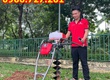 Máy khoan hố đất khung giá đỡ bánh xe đẩy 2 thì 