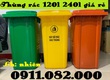 Hạ giá thùng rác nhựa màu xanh, thùng rác 120l 240l 660l giá rẻ miền tây  lh...