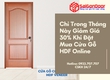 Chỉ Trong Tháng Này Giảm Giá 30 Khi Đặt Mua Cửa Gỗ HDF Online 