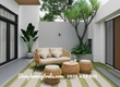 Bàn ghế sofa mây nhựa ngoài trời 