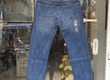 Quần jean ống suông rộng 100 cotton không co giãn 