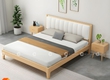 Giường Ngủ Gỗ Tự Nhiên Chân Thấp Bọc Nệm Hiện Đại 