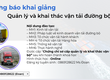 Chiêu sinh khoá học toàn quốc Chuyên ngành vận tải đường bộ 