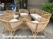 Bàn ghế mây tự nhiên phòng khách 