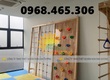 Cầu trượt thang leo gỗ mầm non, thang leo gỗ liên hoàn trẻ em 