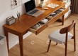 Bàn Làm Việc Gỗ Tự Nhiên Tích Hợp 2 Hộc Kéo Tiện Lợi 