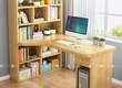 Bàn Làm Việc Tại Nhà Gỗ MDF Chữ L Kết Hợp Kệ Sách Đa Năng 