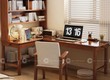 Bàn Làm Việc Tại Nhà Gỗ Sồi Tự Nhiên Kết Hợp Giá Sách Hiện Đại 