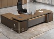 Bàn Giám Đốc Gỗ MDF Chữ L Màu Nâu Sang Trọng Hiện Đại 