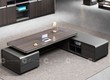 Bàn Giám Đốc Gỗ Công Nghiệp MDF Chữ L Màu Đen Quyền Lực 