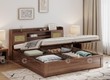 Giường Ngủ Gỗ Công Nghiệp Chân Thấp Tích Hợp Kệ Trang Trí Hiện Đại 