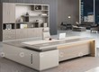 Bàn Giám Đốc Gỗ MDF Chữ L Hiện Đại Có Tủ Lưu Trữ 