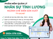 Phần mềm quản lý nhân sự và tính lương sản xuất TTV HRM 