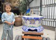 Chậu hoa dán sành sứ   chậu khảm sành   cẩn miễng 