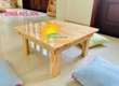 Bàn gỗ chữ nhật mầm non, bàn gập chân bằng gỗ mầm non 