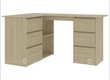 Bàn Làm Việc Tại Nhà Gỗ MDF Chữ L Có Hộc Kệ Hiện Đại 