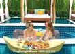 Khay nổi nhựa giả mây hồ bơi 