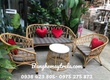 Bàn ghế đan mây nhựa 