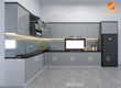 Tủ Bếp Gỗ MDF Phủ Acrylic Màu Xám Chữ L Hiện Đại 
