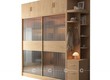 Tủ Áo Cánh Kính Có Kệ Trang Trí Màu Vàng Gỗ Sồi   TAK013 