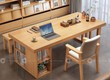 Bàn Họp Gỗ Tự Nhiên 4 Người Có Kệ Lưu Trữ Hiện Đại 