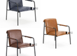 Ghế sofa cafe nệm da có tay vịn CS03001 P tại HCM 