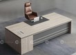 Bàn Giám Đốc Gỗ Công Nghiệp Màu Xám Có Hộc Tủ Lưu Trữ 