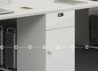 Bàn Làm Việc Nhân Viên Gỗ Công Nghiệp Màu Xanh Hiện Đại 