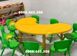Bàn vòng cung mầm non, bàn bán nguyệt cho bé mầm non 