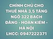 Chính chủ cho thuê nhà 3.5 tầng NGÕ 322 BẠCH ĐẰNG   HOÀN KIẾM   HÀ...