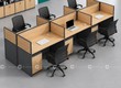 Cụm Bàn Làm Việc 6 Người Có Vách Ngăn Gỗ MDF Melamine 