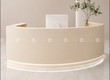 Quầy Lễ Tân Gỗ Công Nghiệp Bo Cong Dễ Phối Nội Thất 